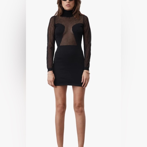 Atoir Dresses & Skirts - Atoir Roma Dress - Chic Black Mesh Long Sleeve Dress